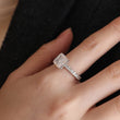 14K White Gold 4ct Radiant Cut Lab Diamond 3/4 Circle Round & Princess Cut Side-stone Engagement Ring(Only Ring Setting)