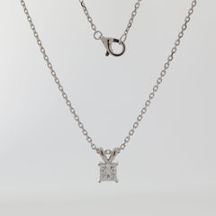 14K White Gold Princess Cut Lab Diamond Pendant (Pendant only) - MMR