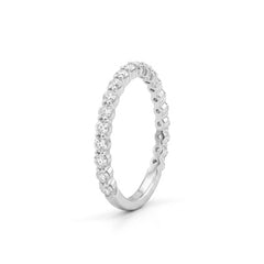 14K White Gold Round Brilliant Cut Lab Diamond Shared Prong Full Eternity Band - MMR