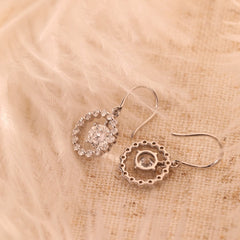 14K White Gold Round Cut Lab Diamond Hook Earrings - MMR