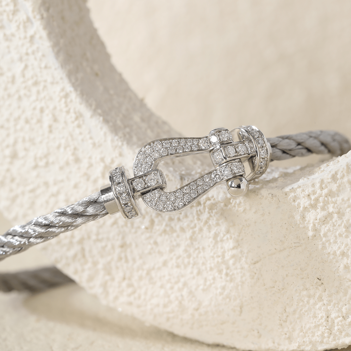 14K White Gold Round Lab Diamond Force Bracelet - MMR