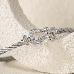 14K White Gold Round Lab Diamond Force Bracelet - MMR