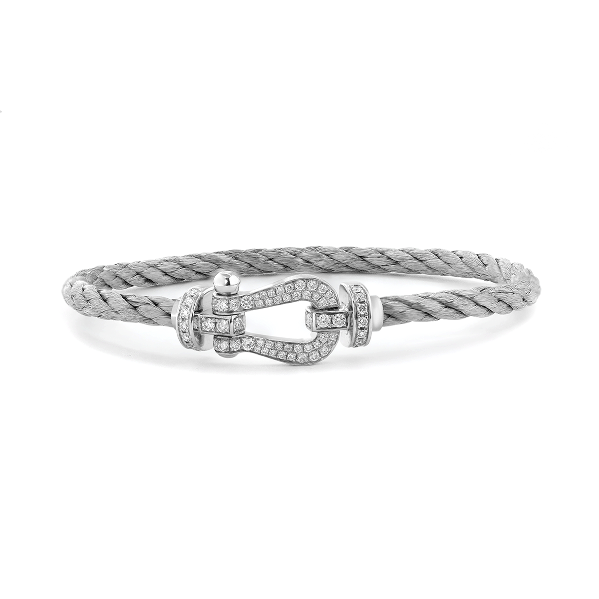 14K White Gold Round Lab Diamond Force Bracelet - MMR