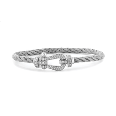 14K White Gold Round Lab Diamond Force Bracelet - MMR