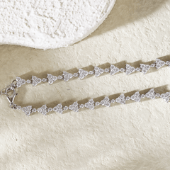 14K White Gold Round Lab Dimaond Cluster Bracelet - MMR