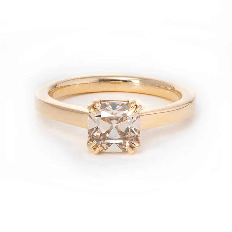14K Yellow Gold 1.35 Carat OMC Lab Diamond Double Prong Setting Vintage Solitaire Wedding Ring