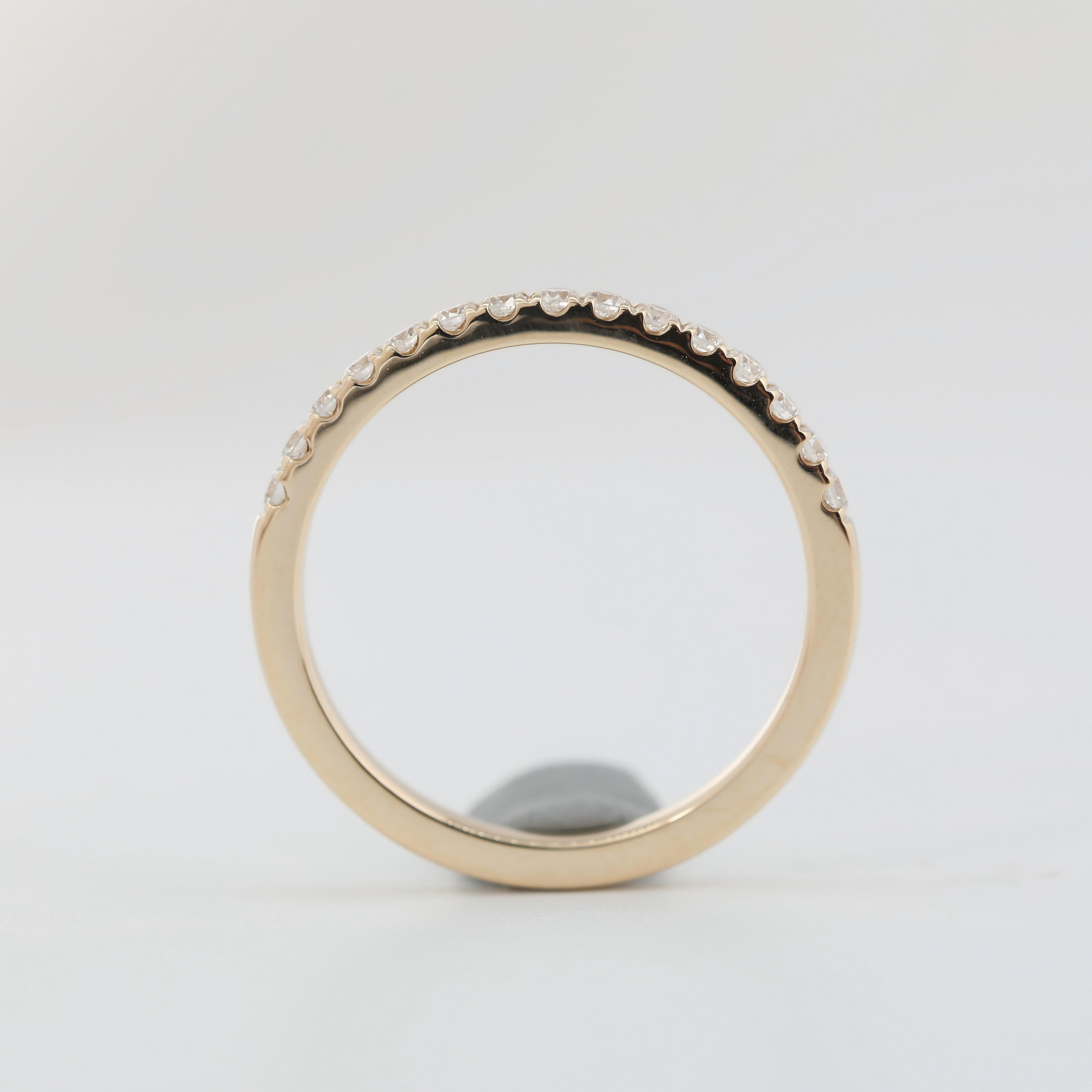 14K Yellow Gold 1.6mm Round Lab Diamond Half Eternity Ring - MMR