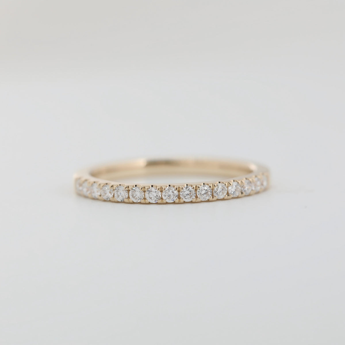 14K Yellow Gold 1.6mm Round Lab Diamond Half Eternity Ring - MMR