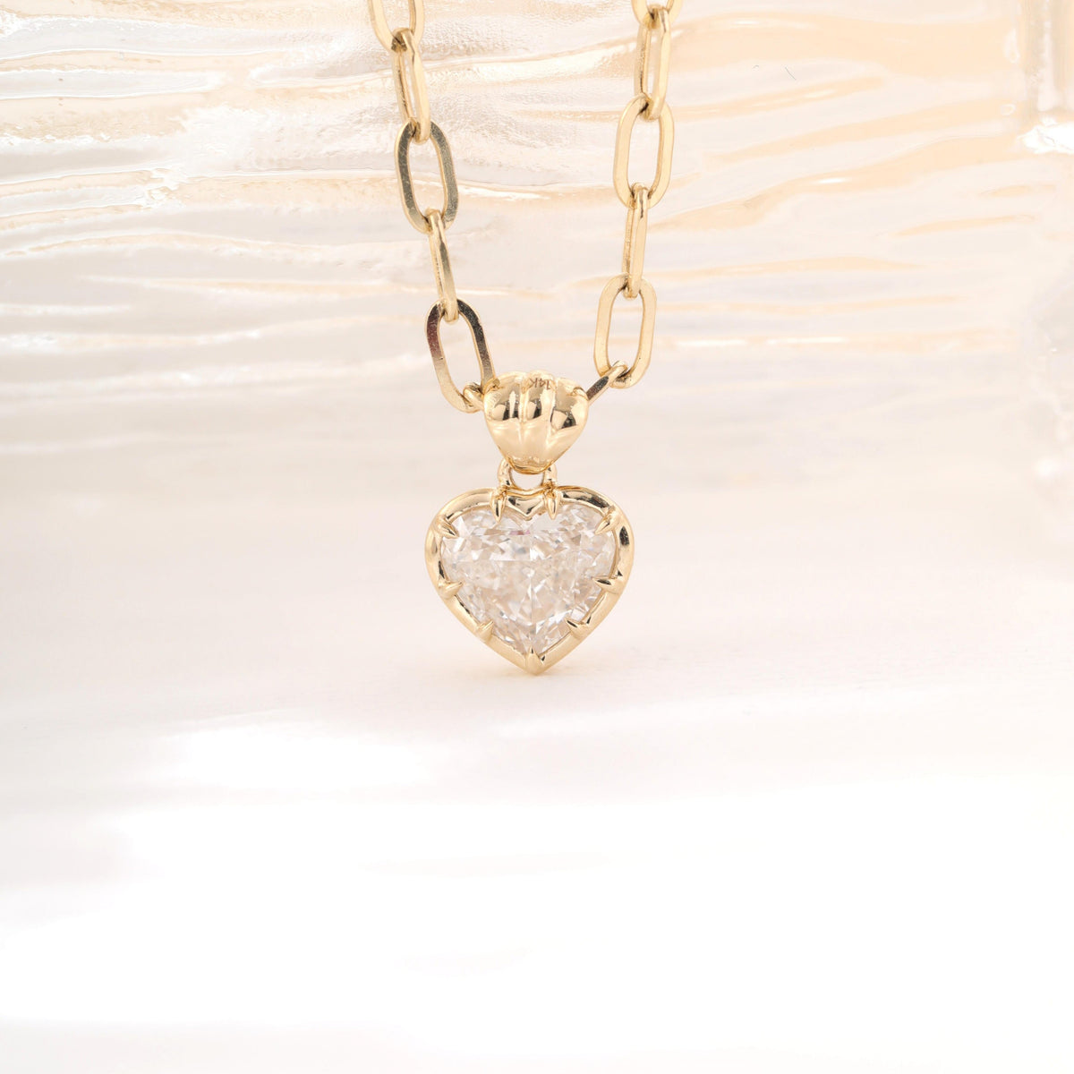 14K Yellow Gold 1.85ct Heart Shaped Lab Diamond Pendant (Pendant only) - MMR
