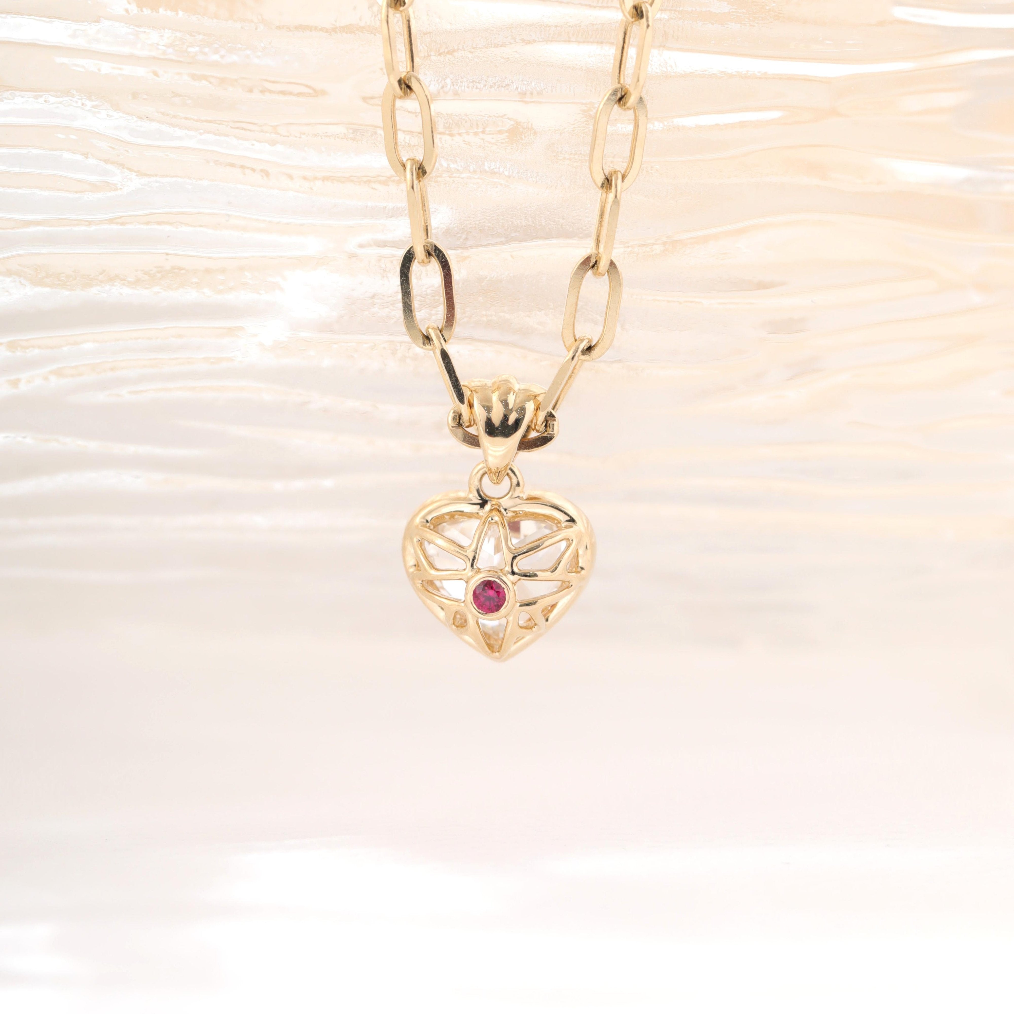 14K Yellow Gold 1.85ct Heart Shaped Lab Diamond Pendant (Pendant only) - MMR
