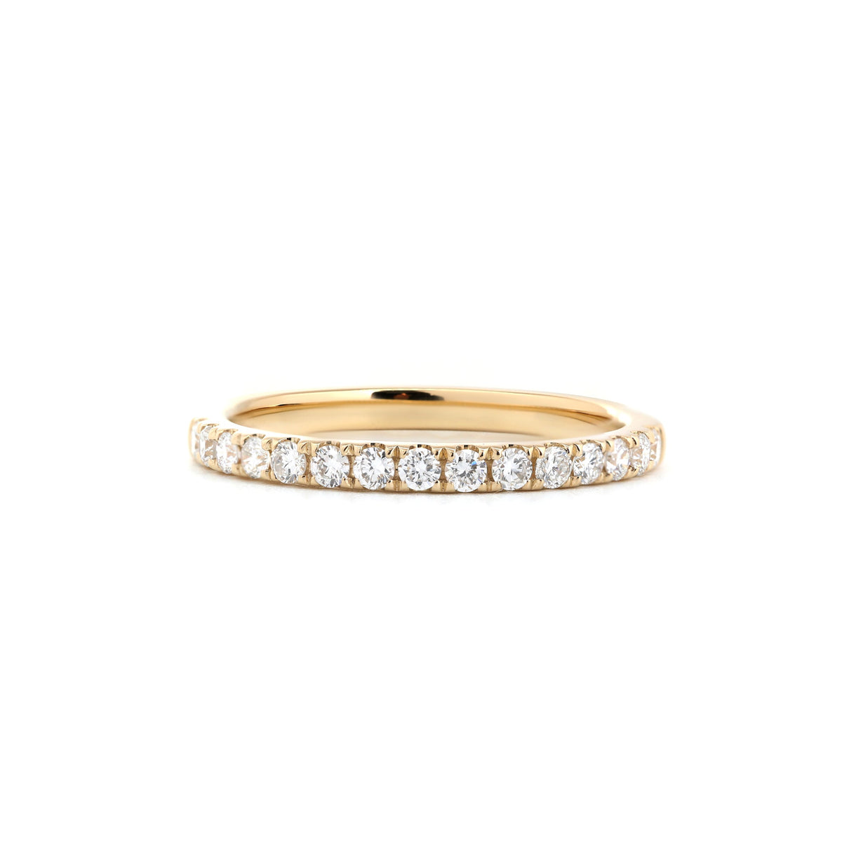 14K Yellow Gold 1.9mm Round Brilliant Lab Diamond Half Eternity Ring - MMR