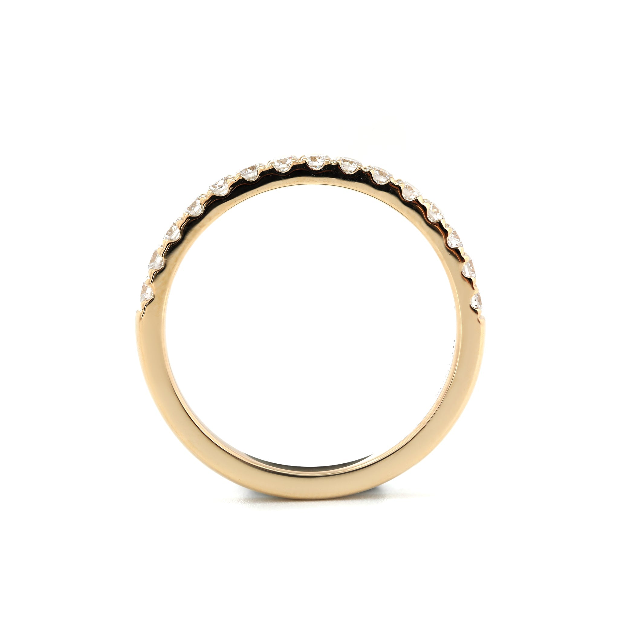 14K Yellow Gold 1.9mm Round Brilliant Lab Diamond Half Eternity Ring - MMR