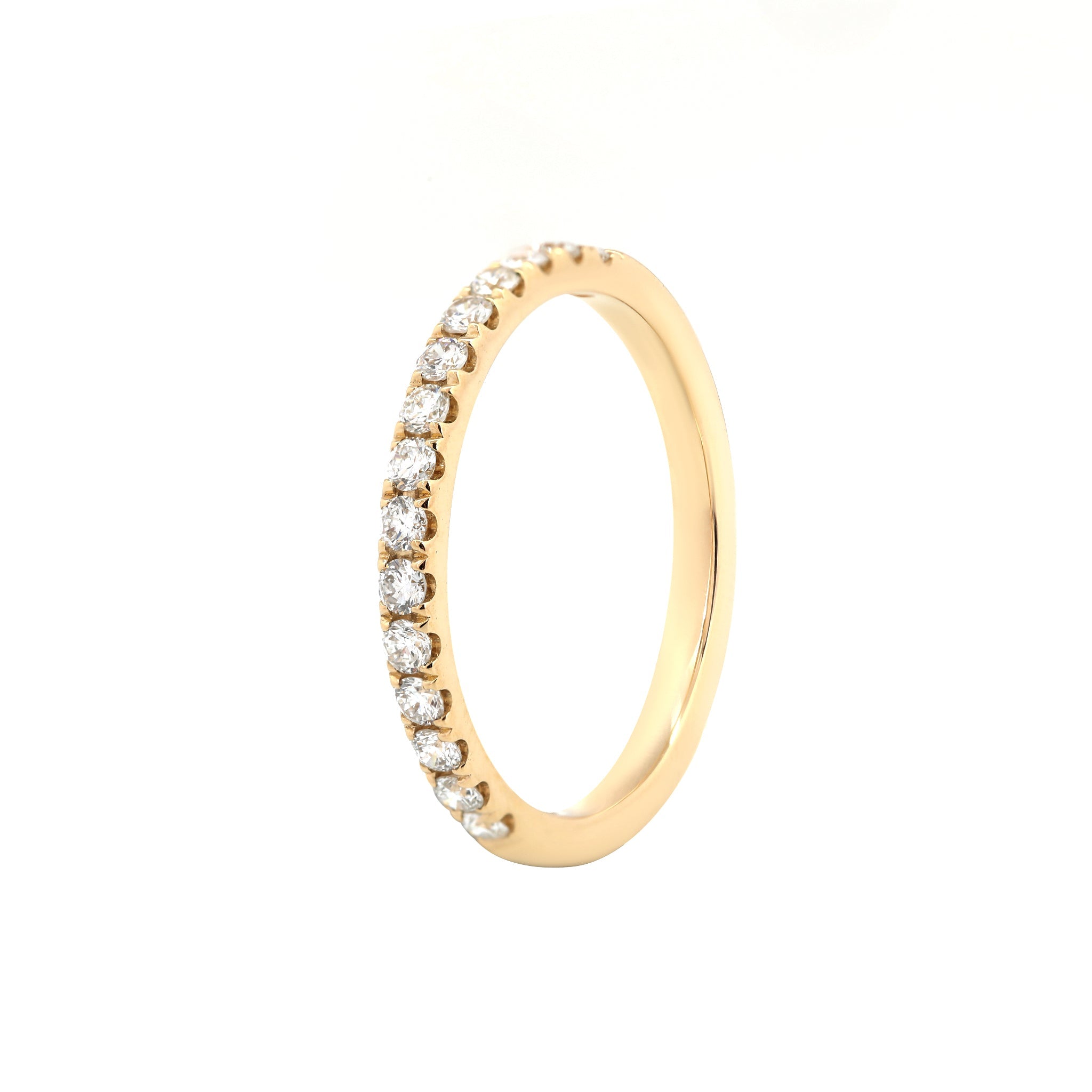 14K Yellow Gold 1.9mm Round Brilliant Lab Diamond Half Eternity Ring - MMR
