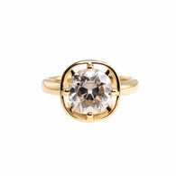 14K Yellow Gold 2.38ct Antique OMC Diamond Prong Setting Statement Engagement Ring (Ring Setting Only)