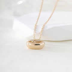 14K Yellow Gold 2.33CT Yellow Oval Diamond Bezel Set Pendant - MMR