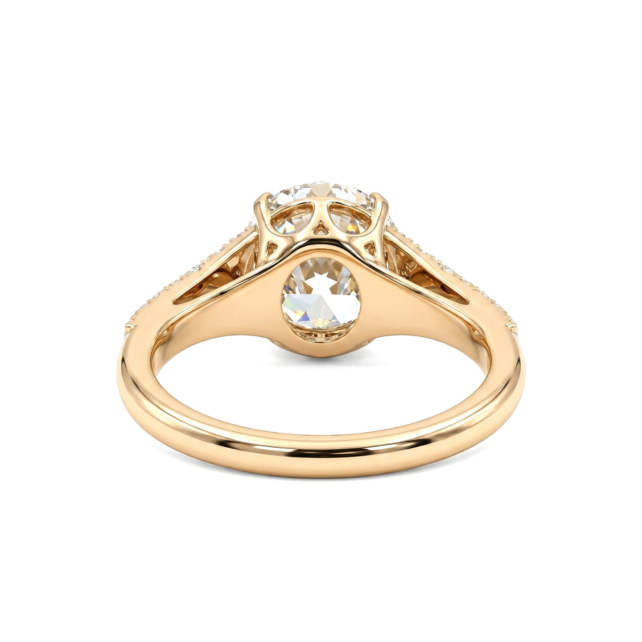 14K Yellow Gold 2.56CT Old European Cut Lab Diamond Vintage Milgrain Design Band Ring - MMR