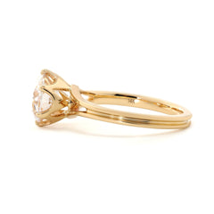 14K Yellow Gold 2.5ct Old European Cut Lab Diamond 6 Claw Prong Crown Basket Solitaire Ring - MMR