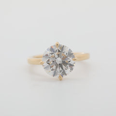 14K Yellow Gold 3.01ct Round Cut Lab Diamond Solitaire Ring - MMR