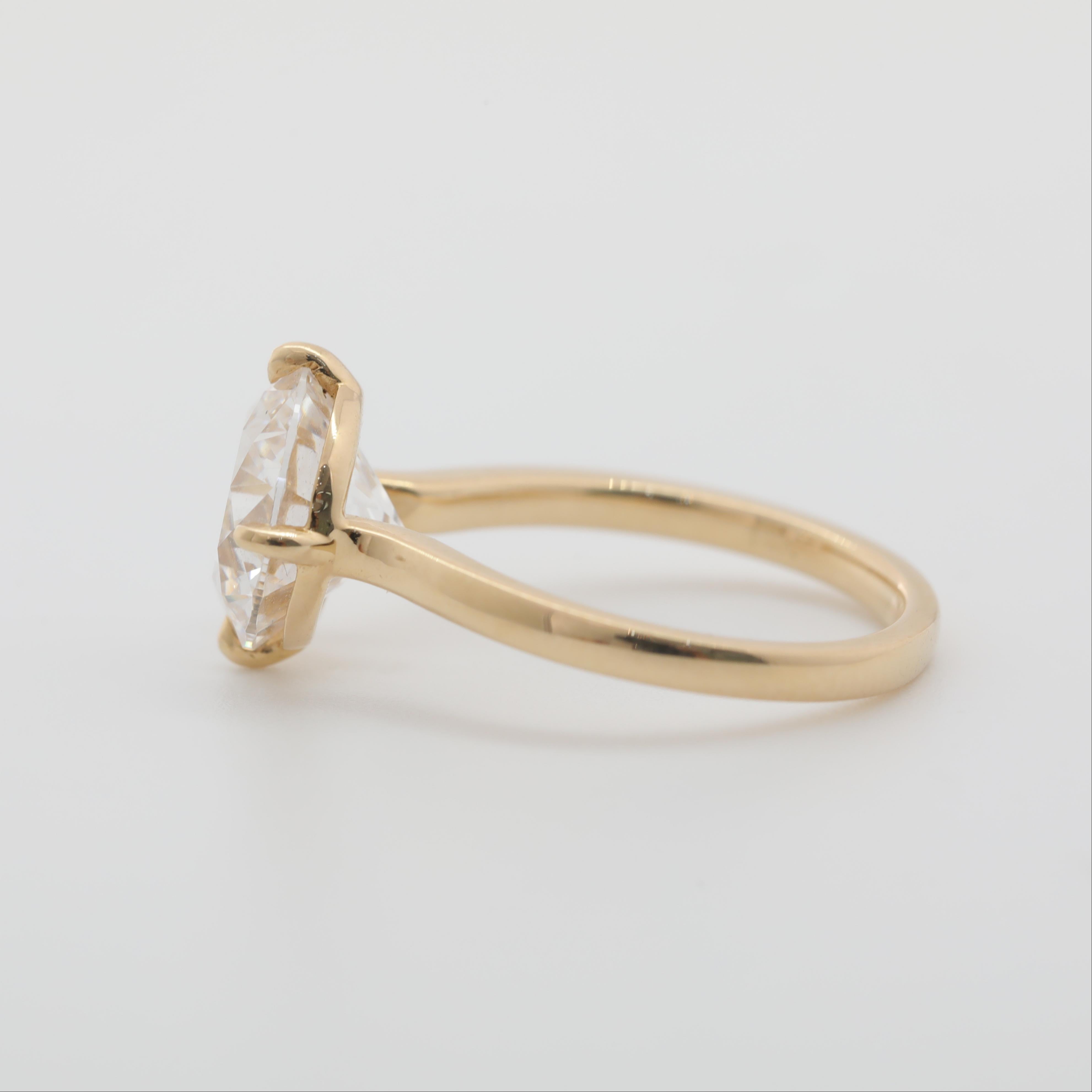 14K Yellow Gold 3.01ct Round Cut Lab Diamond Solitaire Ring - MMR
