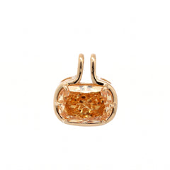 14K Yellow Gold 3.03CT Yellow Cushion Diamond Bezel Set Pendant - MMR
