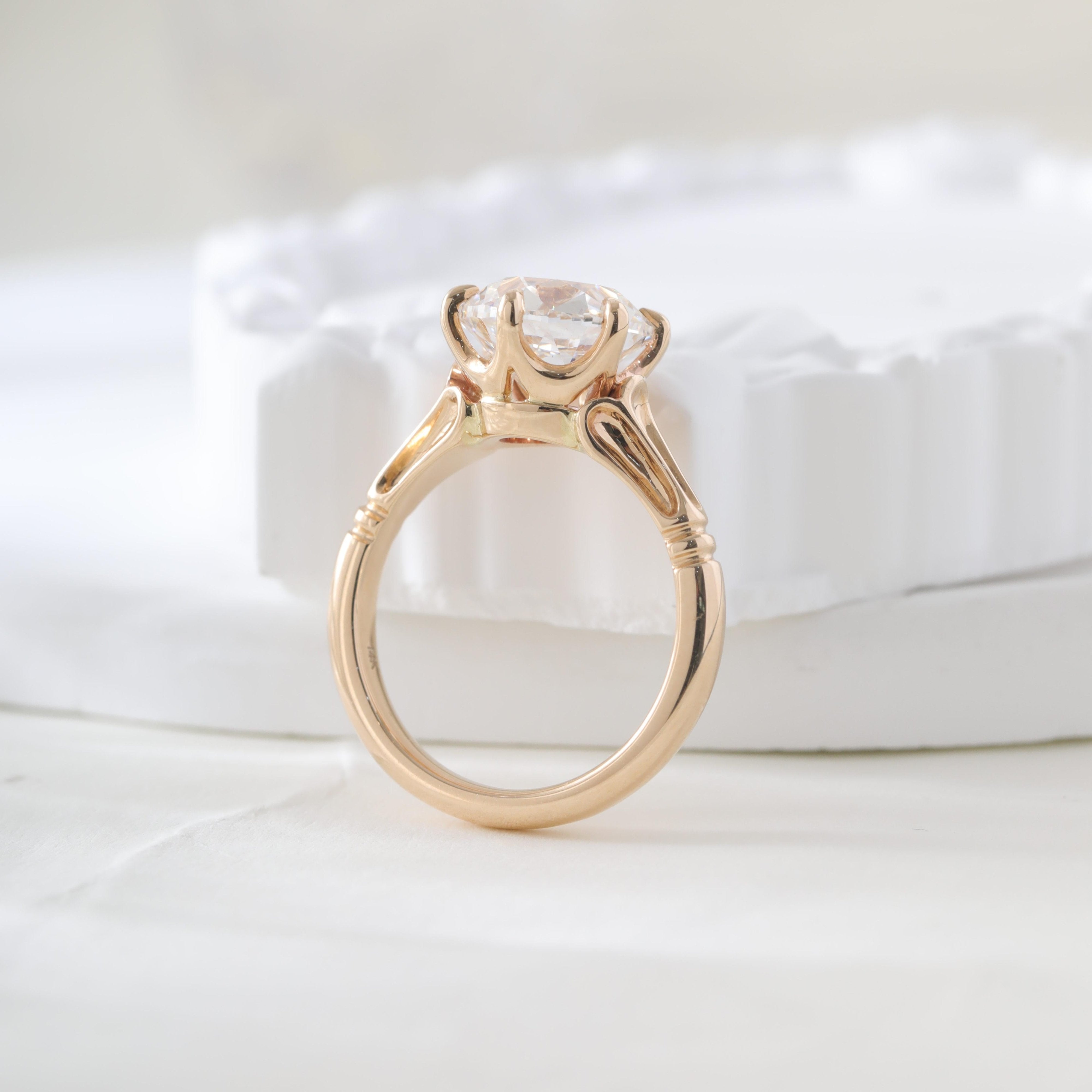 14K Yellow Gold 3.33ct Old European Cut Lab Diamond Solitaire Ring - MMR