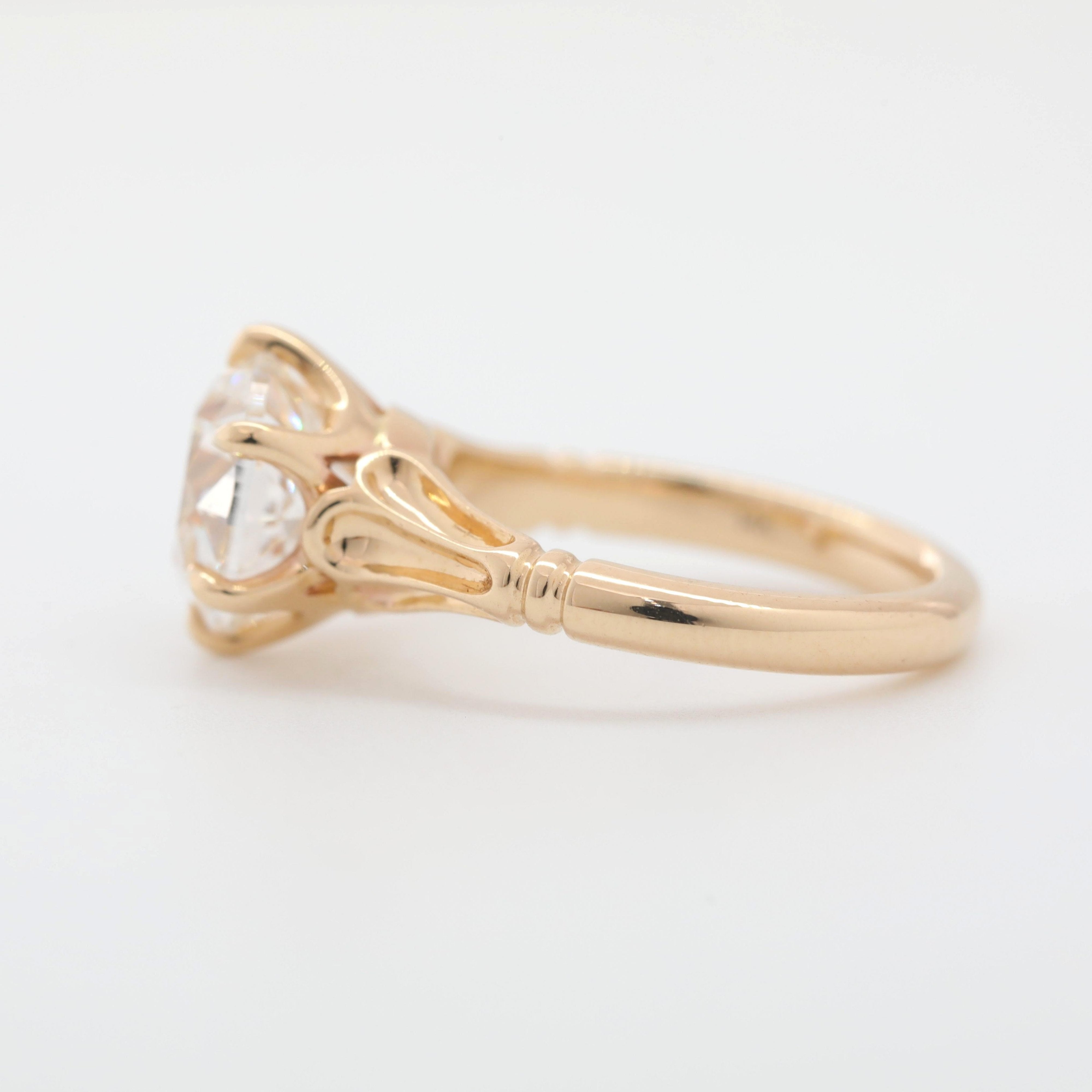 14K Yellow Gold 3.33ct Old European Cut Lab Diamond Solitaire Ring - MMR