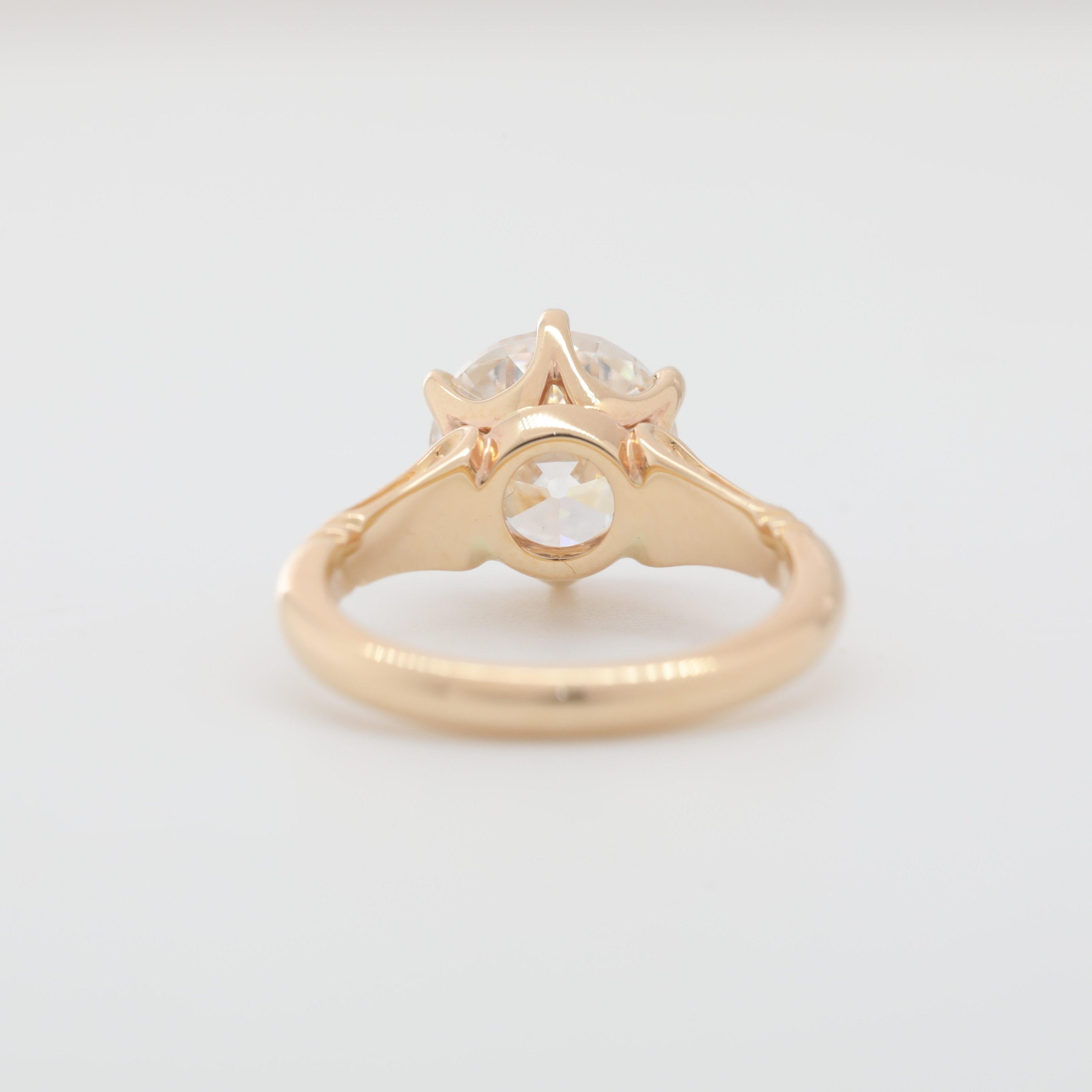 14K Yellow Gold 3.33ct Old European Cut Lab Diamond Solitaire Ring - MMR