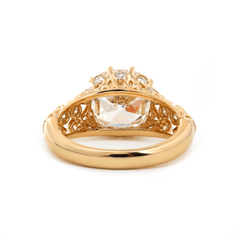 14K Yellow Gold 3.5ct Elongated Lab Diamond Antique - inspired Ring - MMR