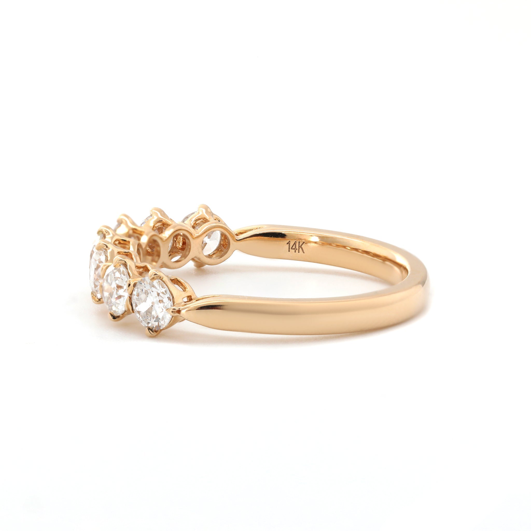 14K Yellow Gold 3.5mm Old European Cut Lab Diamond Eternity Band - MMR