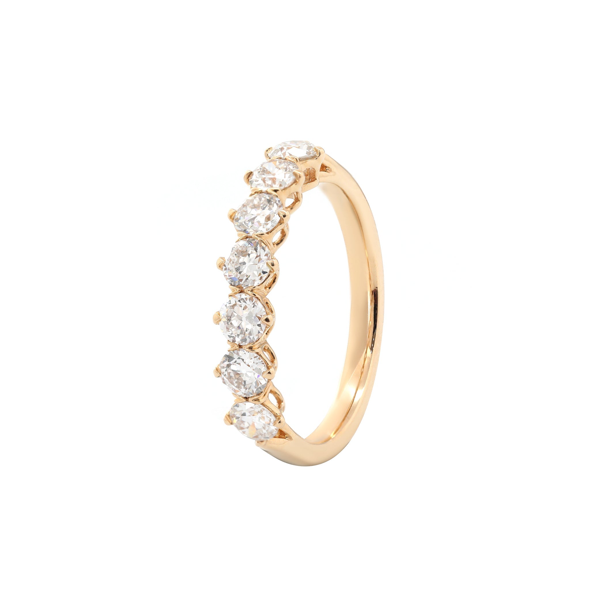 14K Yellow Gold 3.5mm Old European Cut Lab Diamond Eternity Band - MMR