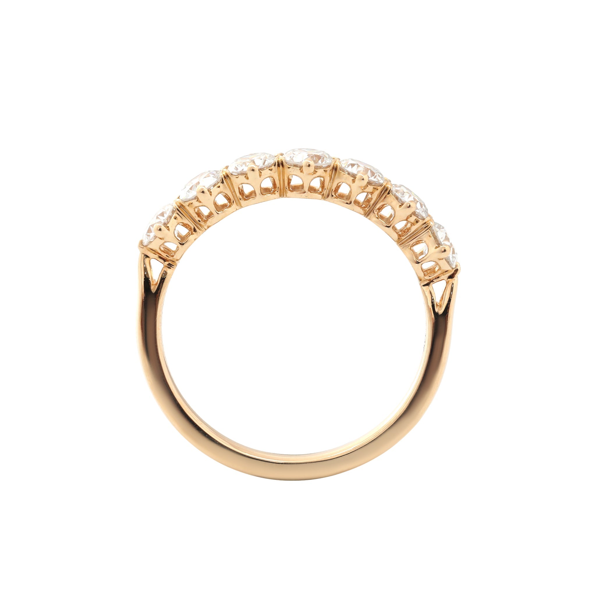 14K Yellow Gold 3.5mm Old European Cut Lab Diamond Eternity Band - MMR