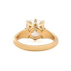 14K Yellow Gold 3ct Old Mine Cut Lab Diamond 8 Prongs Crown Basket Solitaire Ring - MMR