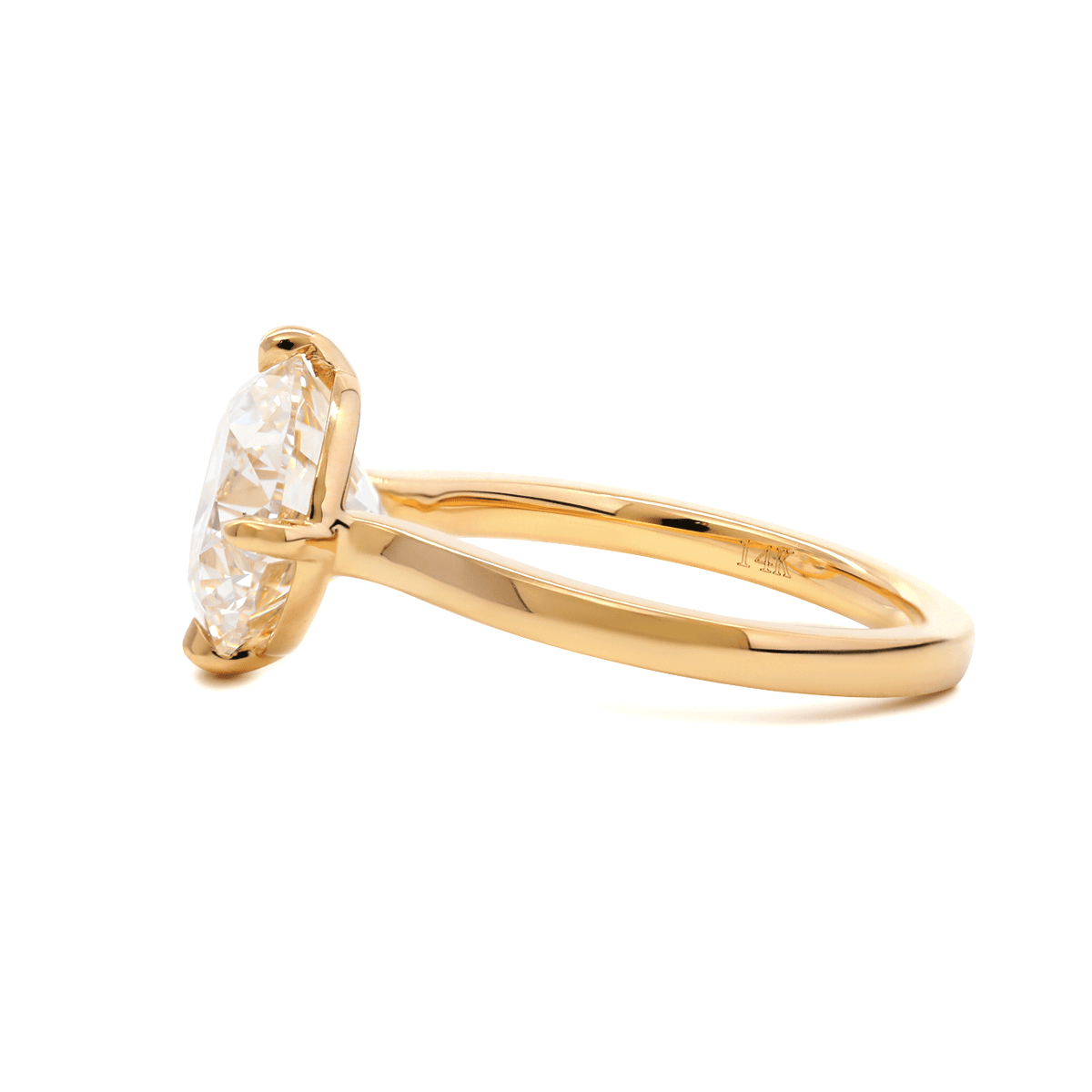 14K Yellow Gold 3CT Round Brilliant Lab Diamond Ring - MMR