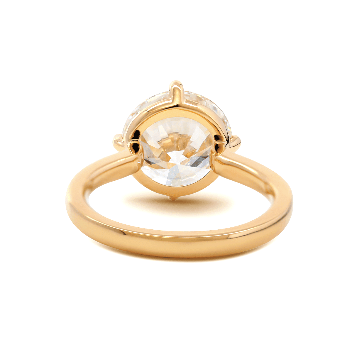 14K Yellow Gold 3CT Round Brilliant Lab Diamond Ring - MMR