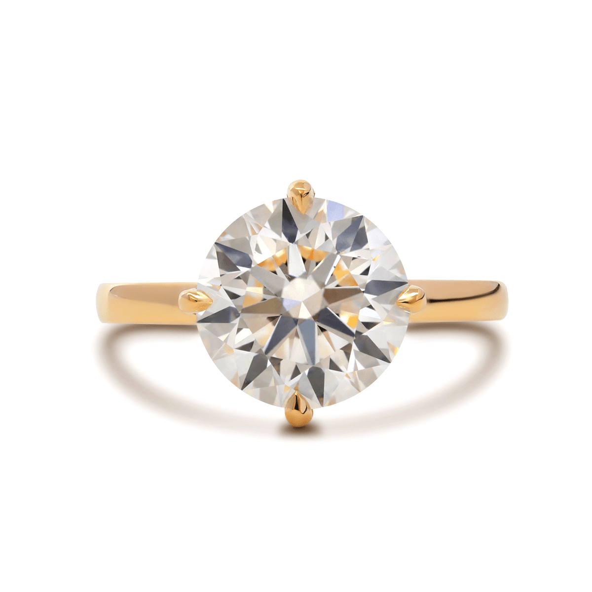 14K Yellow Gold 3CT Round Brilliant Lab Diamond Ring - MMR