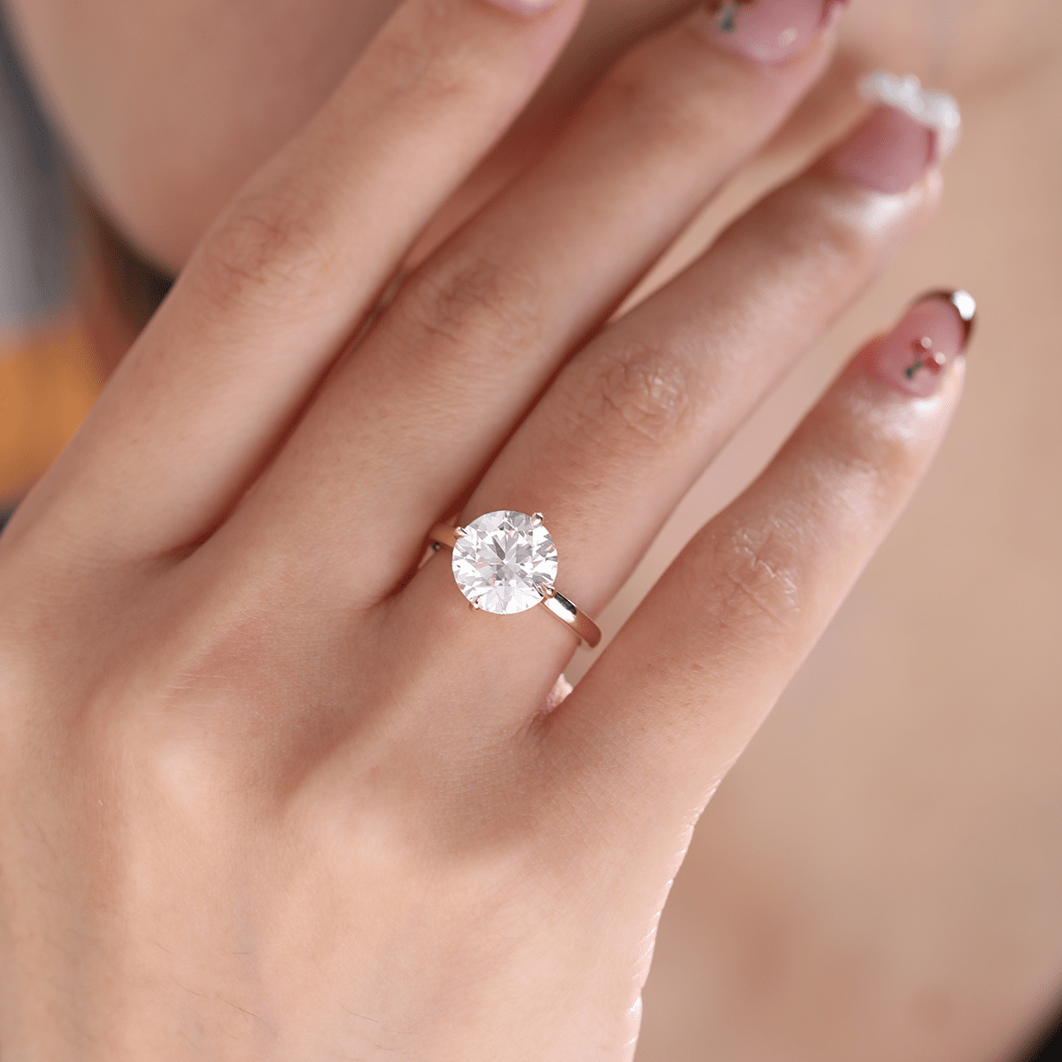 14K Yellow Gold 3CT Round Brilliant Lab Diamond Ring - MMR