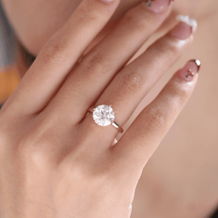 14K Yellow Gold 3CT Round Brilliant Lab Diamond Ring - MMR