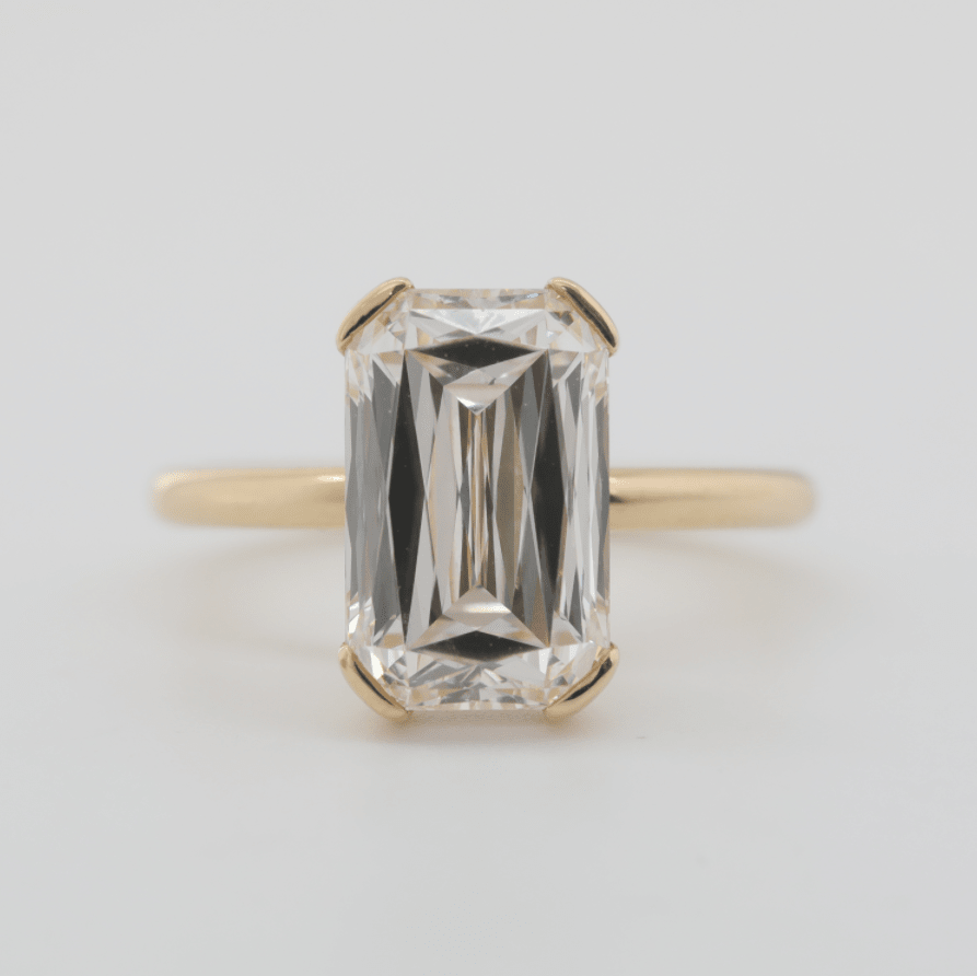 14K Yellow Gold 4.59ct Criss Cut Lab Diamond Hidden Halo Ring - MMR