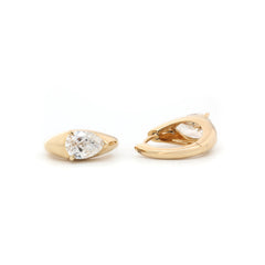 14K Yellow Gold 6×4mm Pear Lab Diamond Leverback Earrings - MMR