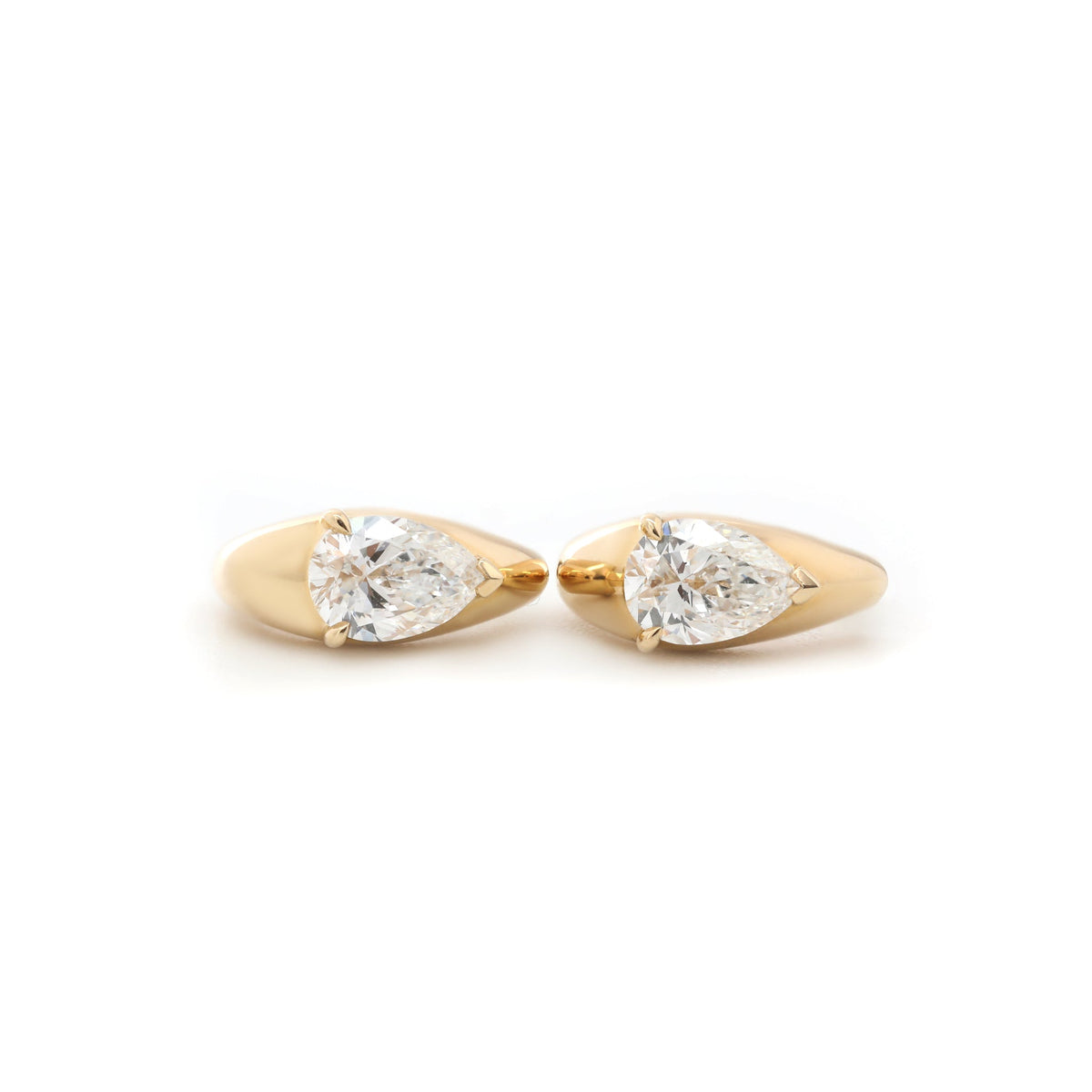 14K Yellow Gold 6×4mm Pear Lab Diamond Leverback Earrings - MMR