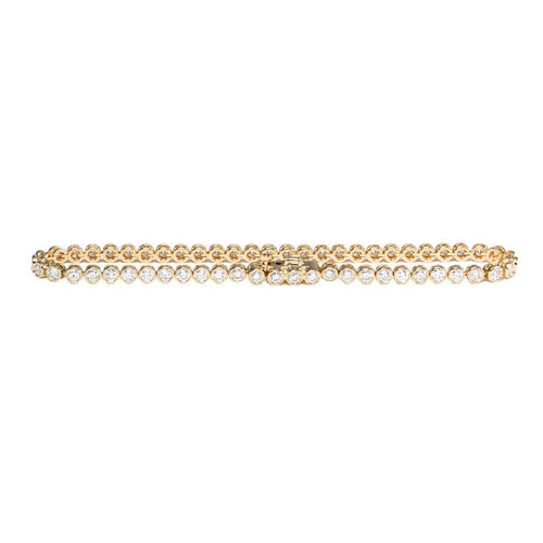 14k Yellow Gold Bezel Lab Diamond Tennis Bracelet