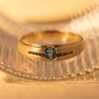 14k Yellow Gold Blue Corundum Gradient Corundum Ring