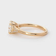14K Yellow Gold Cushion Brilliant Cut Diamond Split Setting Side-stone Ring (Ring Setting Only)