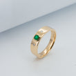 14K Yellow Gold Emerald & Diamond Ring