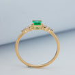 14k Yellow Gold Emerald & Diamond Ring
