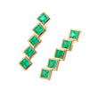 14k Yellow Gold Emerald Geometric Pattern Earrings