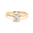 14K Yellow Gold Oval Cut Diamond Four Prongs Solitaire Ring (Ring Setting Only)