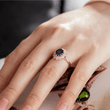 14K Yellow Gold Oval Cut Sapphire Halo OEC Diamond Ring (Excluding Side-stones, Ring Setting Only)