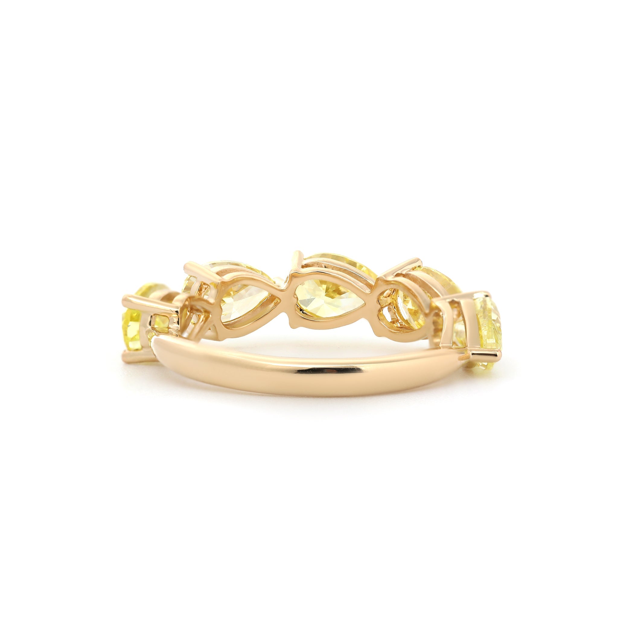 14K Yellow Gold Pear Lab Yellow Diamond East - West Design Ring - MMR