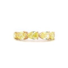 14K Yellow Gold Pear Lab Yellow Diamond East - West Design Ring - MMR